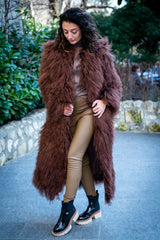 Women's exclusive long coat from Mongolian lamb