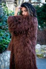 Women's exclusive long coat from Mongolian lamb