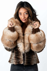 Women's exclusive Chinchilla coat Anelia Brown