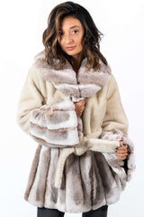 Women's chinchilla coat Alina Beige