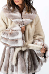Women's chinchilla coat Alina Beige