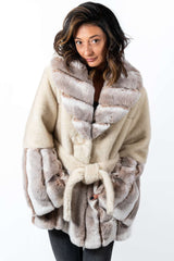Women's chinchilla coat Alina Beige