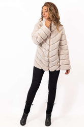 Women's chinchilla coat Lorraine Beige