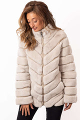Women's chinchilla coat Lorraine Beige