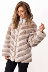 Women's chinchilla coat Lorraine Beige Melange