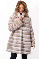 Women's chinchilla coat Valeria 2 in 1 Melange