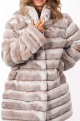 Women's chinchilla coat Valeria 2 in 1 Melange