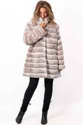 Women's chinchilla coat Valeria 2 in 1 Melange
