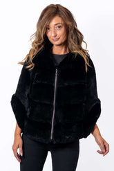 Women's chinchilla coat Diana Black