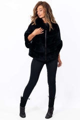 Women's chinchilla coat Diana Black