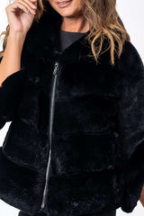 Women's chinchilla coat Diana Black