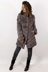 Women's chinchilla coat Valentina Grey
