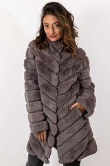 Women's chinchilla coat Valentina Grey