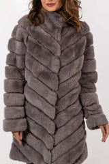 Women's chinchilla coat Valentina Grey
