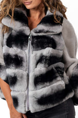 Women's chinchilla coat Diana Grey