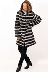 Women's chinchilla coat Valeria 2 in 1