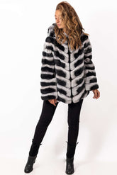 Women's chinchilla coat Lorraine with Hood