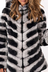 Women's chinchilla coat Lorraine with Hood