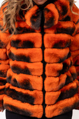 Women's chinchilla coat Galena Orange