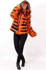 Women's chinchilla coat Galena Orange