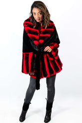 Women's chinchilla coat Alina Red
