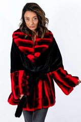 Women's chinchilla coat Alina Red