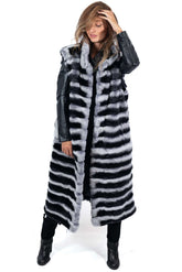 Women's chinchilla coat-vest Valeria Long