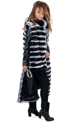 Women's chinchilla coat-vest Valeria Long