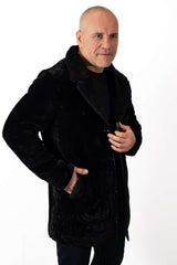 Men's coat Eric from Astragan with mink collar