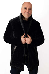 Men's coat Eric from Astragan with mink collar