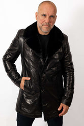 Men's coat Eric with mink collar