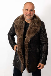 Men's Coat Eric with Wolf collar