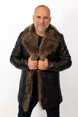 Men's Coat Eric with Wolf collar