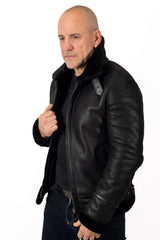 Men's leather coat Alen Pilot Black