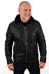 Men's leather coat Bayan Pilot Black