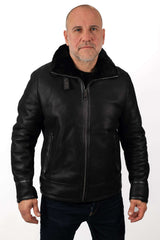 Men's leather coat Bayan Pilot Black