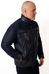 Men's Leather Coat Carlos Blue