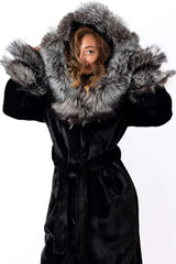 Ekskluzywny damski płaszcz z alpaki Liana Black