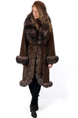 Women's exclusive Alpaca coat Militsa Leopard