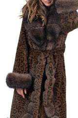 Women's exclusive Alpaca coat Militsa Leopard