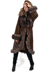 Women's exclusive Alpaca coat Militsa Leopard