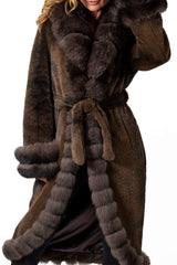 Women's exclusive Alpaca coat Militsa Brown