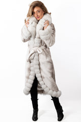 Women's exclusive Alpaca coat Militsa White