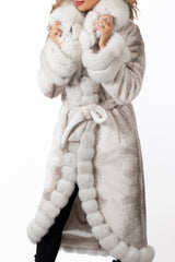 Women's exclusive Alpaca coat Militsa White