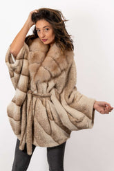 Exklusiver Damen-Alpakamantel Charlotte Melange