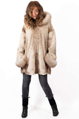 Women's exclusive alpaca coat Valentina Beige Melange