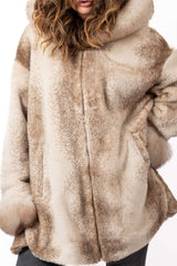 Women's exclusive alpaca coat Valentina Beige Melange