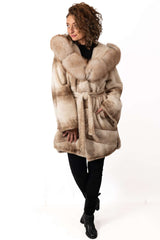 Women's exclusive Alpaca coat Ivet with hood