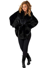 Women's exclusive Alpaca and Astrakhan coat Charlotte Black