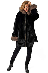 Women's exclusive alpaca coat Valentina Black